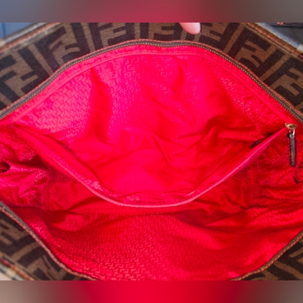 Authentic FENDI Zucca Spalmati Canvas Tote Shoulder Bag ❤️ - Picture 10 of 16